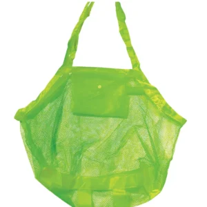 Bolsa de praia para brinquedos Tobee em tela de poliéster verde neon com alças compridas
