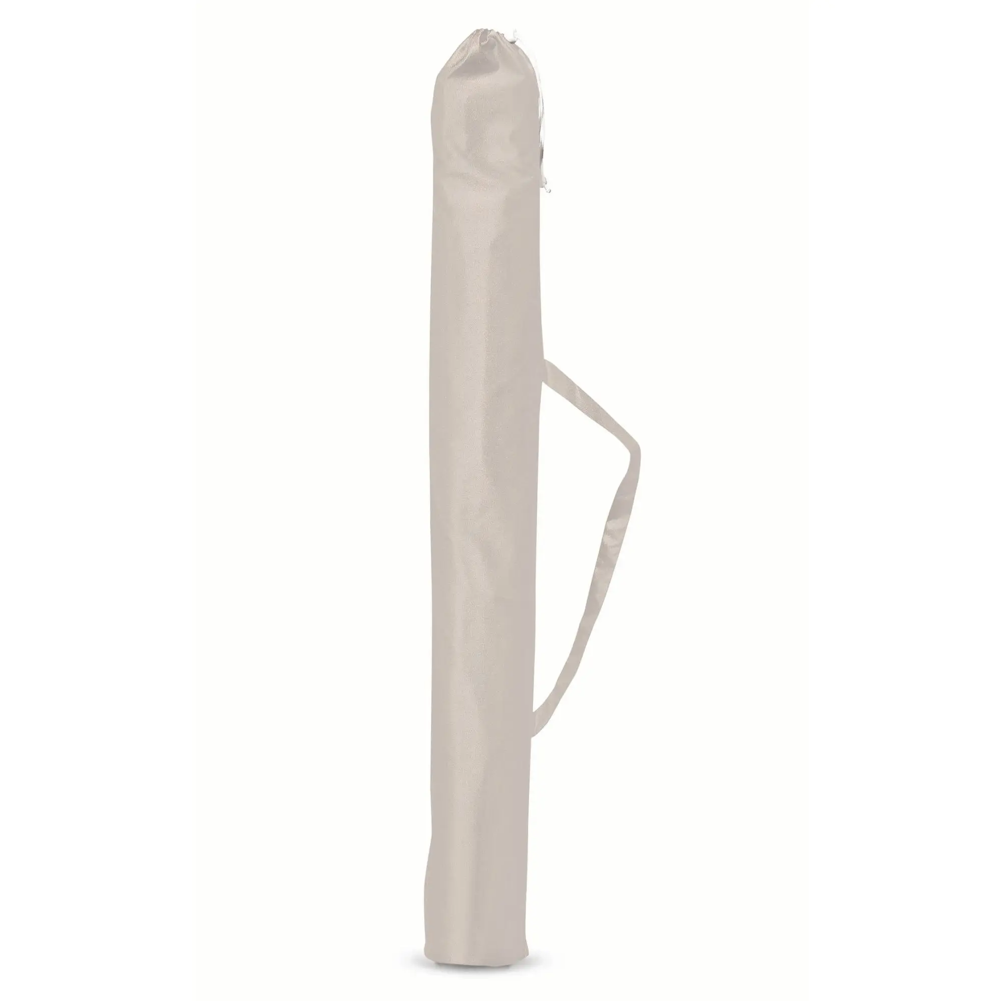 Bolsa sacola de transporte bege para guardar ombrelone e guarda-sol de praia.