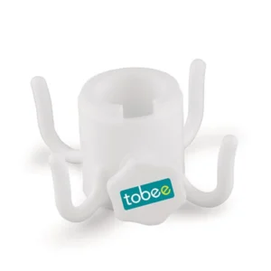 Suporte com quatro ganchos para guarda-sol Tobee em plástico branco com regulador de rosca