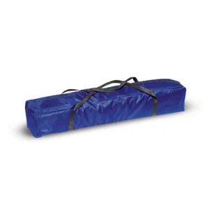 Bolsa de transporte azul fechada com alça da Tenda Gazebo Tobee, mostrando como a Tenda Gazebo Flex 3 X 3m Dobrável Em Alumínio Uv50+ Tobee fica compacta para armazenamento.